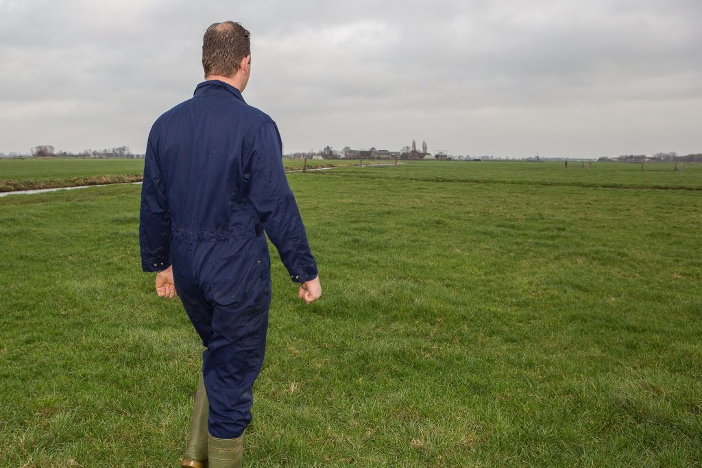 In de weilanden gaat Gerard Mul met drones nesten van weidevogels in beeld brengen. De data worden gebruikt door machines op het land.